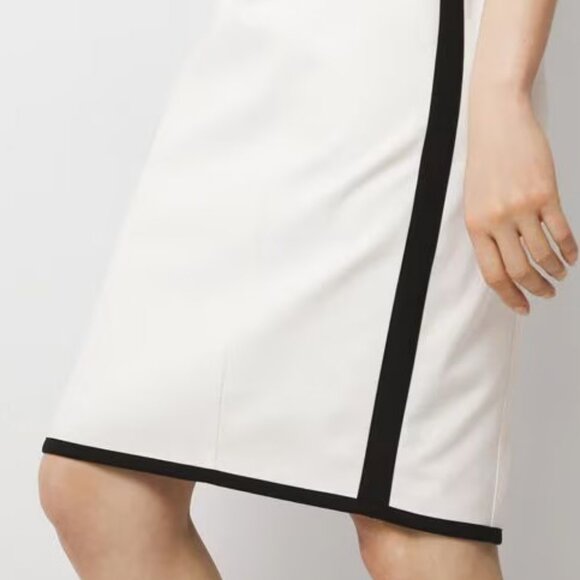 WHBM $160 Sleeveless V-neck Colorblock Sheath Black/White 10 RUNS SMALL! - Picture 5 of 9